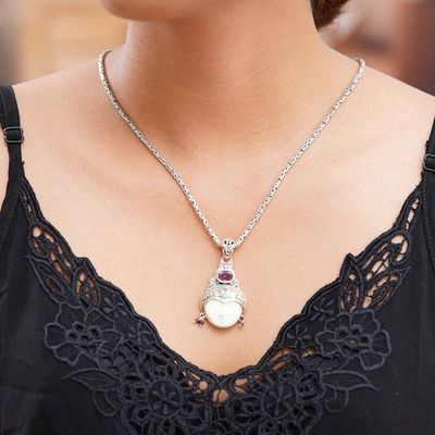 Alternate image for Unique Womens Sterling Silver and Amethyst Necklace Dreamer