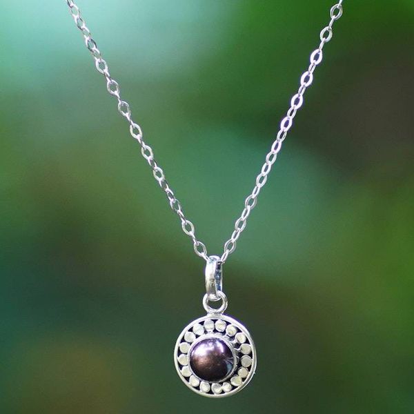 Alternate image for Sterling Silver Pendant Necklace with Brown Cultured Pearl Fabulous Flair