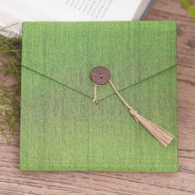Alternate image for Handcrafted Green Natural Fiber Notebook from Bali Green Voyage
