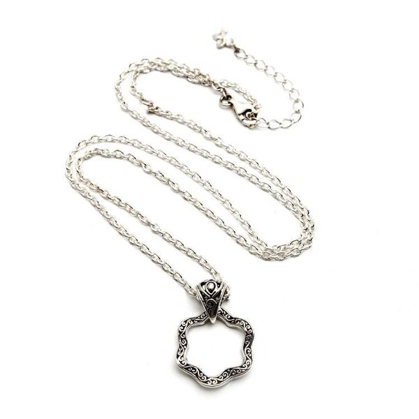 Alternate image for Artisan-Made Floral Oxidized and Polished Pendant Necklace Petals from Gianyar