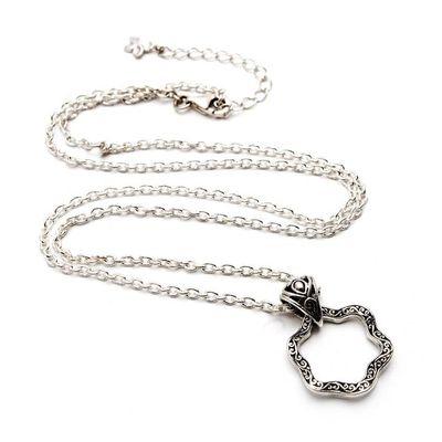 Alternate image for Artisan-Made Floral Oxidized and Polished Pendant Necklace Petals from Gianyar