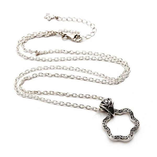 Alternate image for Artisan-Made Floral Oxidized and Polished Pendant Necklace Petals from Gianyar