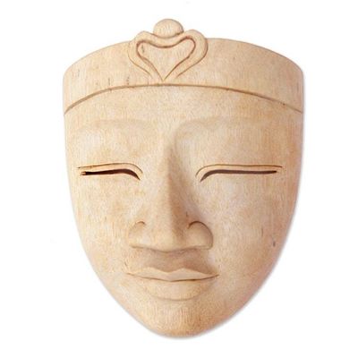 Primary image for Handcrafted Hibiscus Wood Buddha Mask from Bali Heavenly Buddha