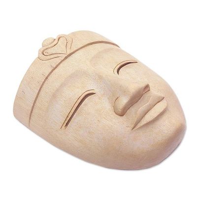 Alternate image for Handcrafted Hibiscus Wood Buddha Mask from Bali Heavenly Buddha
