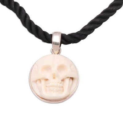 Alternate image for Handcrafted Bone Pendant Necklace Immortal Smile