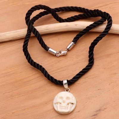 Alternate image for Handcrafted Bone Pendant Necklace Immortal Smile