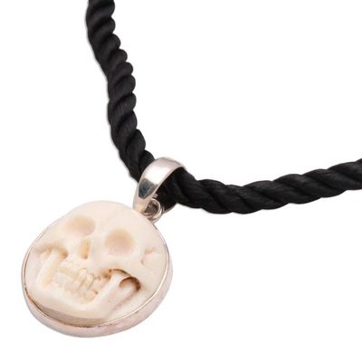 Alternate image for Handcrafted Bone Pendant Necklace Immortal Smile
