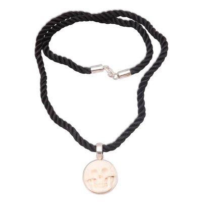 Alternate image for Handcrafted Bone Pendant Necklace Immortal Smile