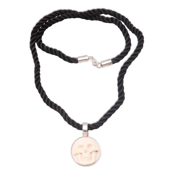 Alternate image for Handcrafted Bone Pendant Necklace Immortal Smile