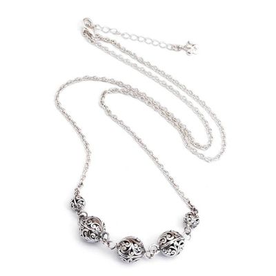 Alternate image for Balinese Folk Art-Themed Sterling Silver Station Necklace Jewels of Gianyar