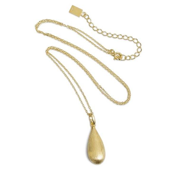Alternate image for 18k Gold-Plated Drop-Shaped Brushed-Satin Pendant Necklace The Immortal Splendor