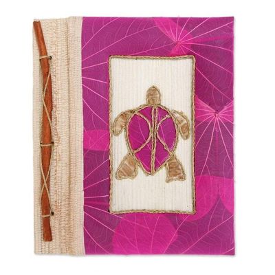 Alternate image for Pink Natural Fiber Turtle-Motif Journal Tortoise Thoughts in Pink