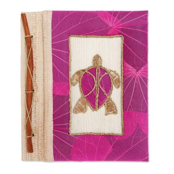 Alternate image for Pink Natural Fiber Turtle-Motif Journal Tortoise Thoughts in Pink