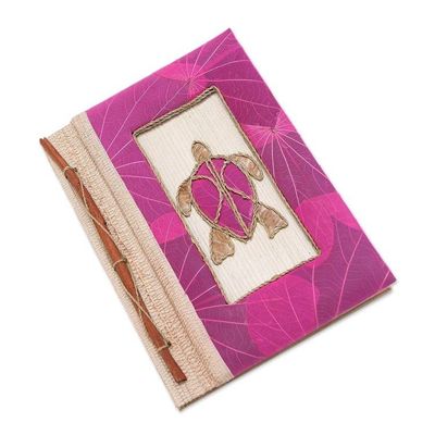 Alternate image for Pink Natural Fiber Turtle-Motif Journal Tortoise Thoughts in Pink