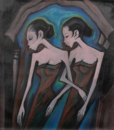 Primary image for Sisterhood-Themed Modern Acrylic Portrait of Two Women Sisterhood