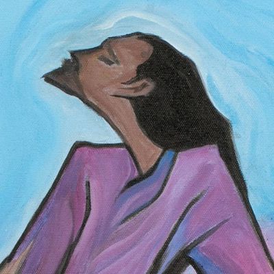 Alternate image for Modern Acrylic Painting of Jesus Ascending to Heaven Jesus Ascended to Heaven