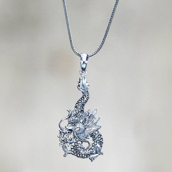Alternate image for Sterling Silver Pendant Necklace Dragon Splendor