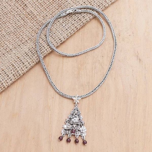 Alternate image for Artisan Crafted Holiday Necklace Christmas Tree
