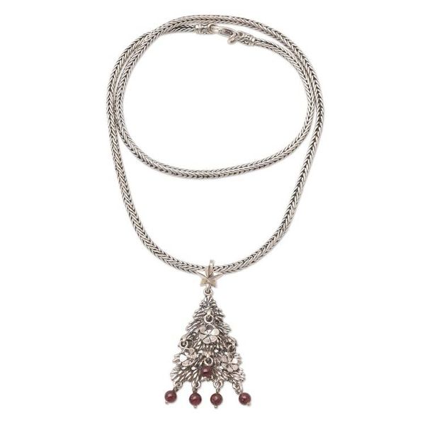 Alternate image for Artisan Crafted Holiday Necklace Christmas Tree