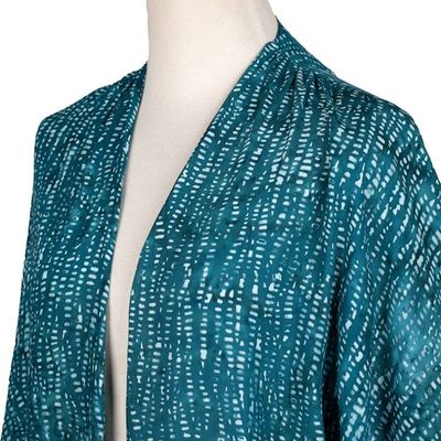 Alternate image for Breezy Rayon Kimono with Batik Design Sea Sponge