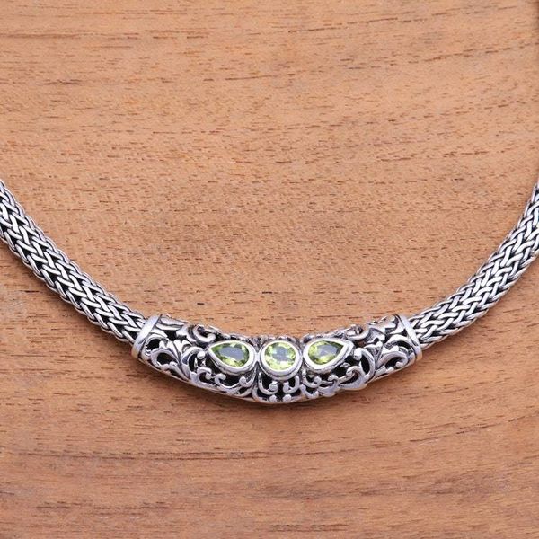 Alternate image for Faceted Peridot Pendant Necklace from Bali Warrior Queen