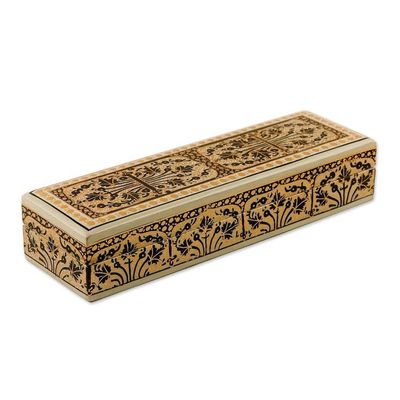 Alternate image for Hand Crafted Papier Mache and Wood Decorative Box Srinagar Charm
