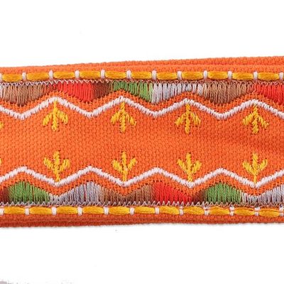 Alternate image for Rayon Embroidered Orange and Red Cotton Belt with Tassels Tangerine Tassels