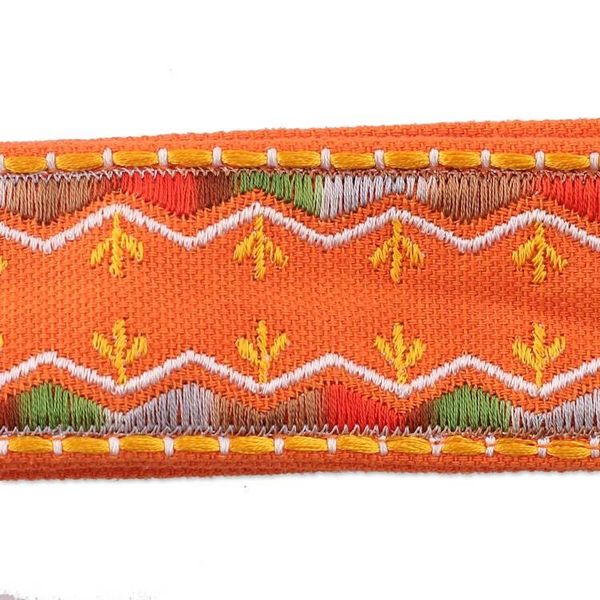 Alternate image for Rayon Embroidered Orange and Red Cotton Belt with Tassels Tangerine Tassels