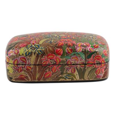 Alternate image for Hand-Painted Wood Papier Mache Floral  Leaf Decorative Box Floral Glam
