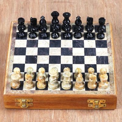 Alternate image for Hand Crafted Soapstone Chess Set Intellectual Challenge