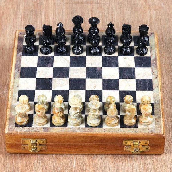 Alternate image for Hand Crafted Soapstone Chess Set Intellectual Challenge