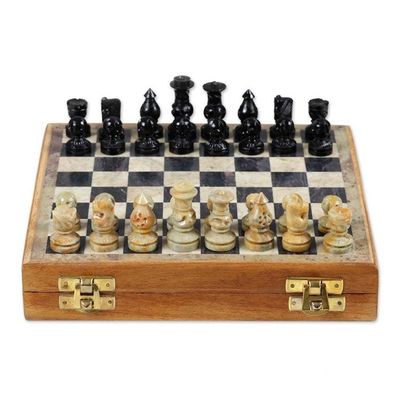 Alternate image for Hand Crafted Soapstone Chess Set Intellectual Challenge