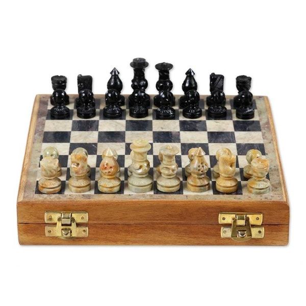 Alternate image for Hand Crafted Soapstone Chess Set Intellectual Challenge