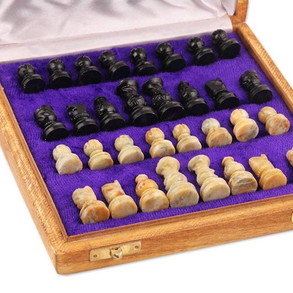 Alternate image for Hand Crafted Soapstone Chess Set Intellectual Challenge