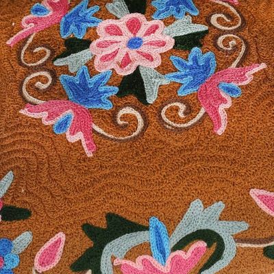 Alternate image for Classic Floral Brown and Pink Cotton Cushion Cover Pair Gentle Bouquet