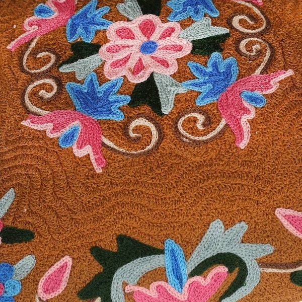 Alternate image for Classic Floral Brown and Pink Cotton Cushion Cover Pair Gentle Bouquet