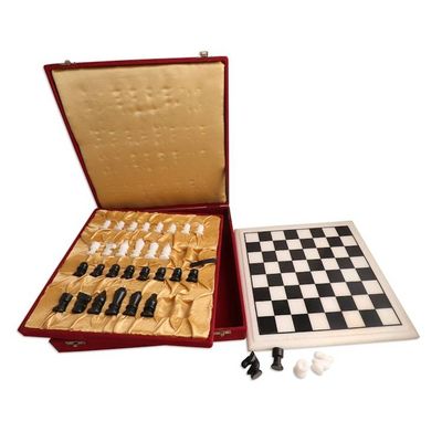 Alternate image for Black and White Marble Chess Set from India Royal Grandeur