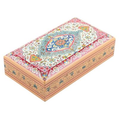 Alternate image for Wood Papier Mache Decorative Box Hand-Painted in India Persian Influence