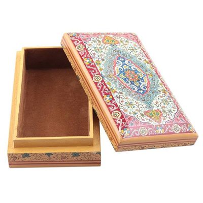Alternate image for Wood Papier Mache Decorative Box Hand-Painted in India Persian Influence