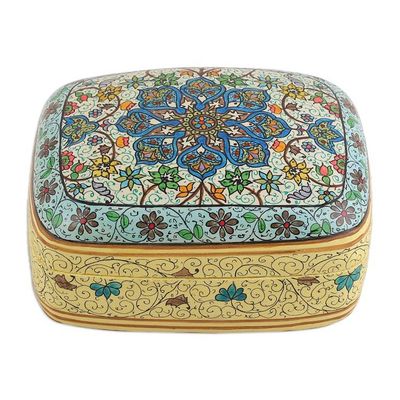 Alternate image for Hand-Painted Papier Mache on Wood Decorative Box from India Floral Majesty