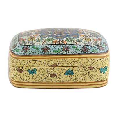 Alternate image for Hand-Painted Papier Mache on Wood Decorative Box from India Floral Majesty