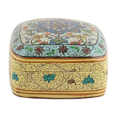 Alternate image for Hand-Painted Papier Mache on Wood Decorative Box from India Floral Majesty