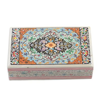 Alternate image for Indian Wood Papier Mache Decorative Box in Blue Persian Midnight Garden
