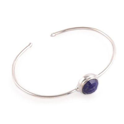 Alternate image for 5-Carat Lapis Lazuli Stone and Sterling Silver Cuff Bracelet True Self