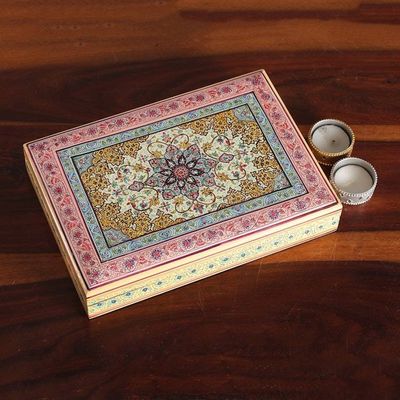 Alternate image for Spring-Themed Polished Hand-Painted Wood Decorative Box Arcadian Garden