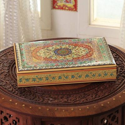 Alternate image for Classic Hand-Painted Wood Decorative Box Crafted in India Persian Dreams