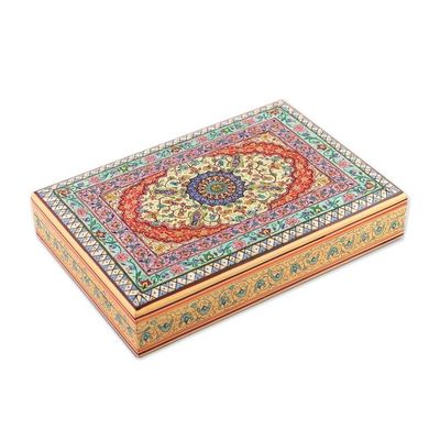 Alternate image for Classic Hand-Painted Wood Decorative Box Crafted in India Persian Dreams