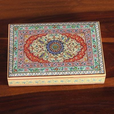 Alternate image for Classic Hand-Painted Wood Decorative Box Crafted in India Persian Dreams
