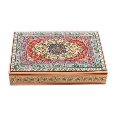 Alternate image for Classic Hand-Painted Wood Decorative Box Crafted in India Persian Dreams