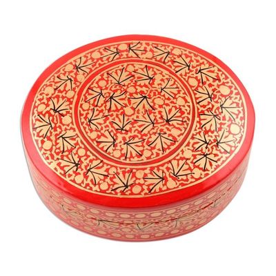 Alternate image for Red and Gold Hand Painted Decorative Box Kashmir Vermilion
